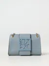 Armani Exchange Logo Plaque Shoulder Bag In 天蓝色