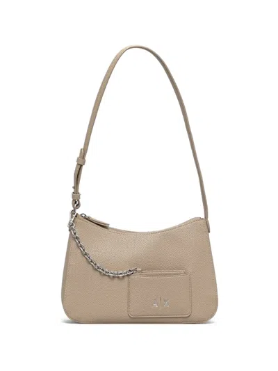 Armani Exchange Mini Card Holder-detail Shoulder Bag In Neutral