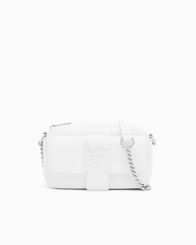 Armani Exchange Mini Crossbody In Technical Fabric In White