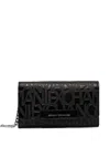 Armani Exchange 미니 엠보스드 클러치 In Black
