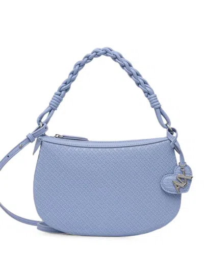 Armani Exchange Mini Monogram-embossed Braided-handle Shoulder Bag In Purple