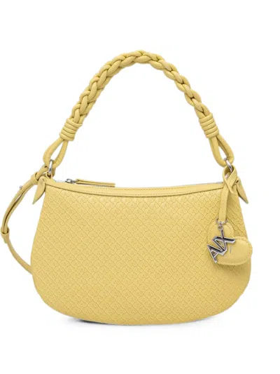 Armani Exchange Mini Monogram-embossed Shoulder Bag In Yellow
