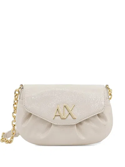 Armani Exchange Mini Textured Cross-body Bag In White