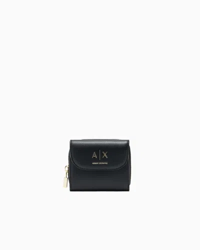 Armani Exchange Mini Wallet In Coated Fabric In Black