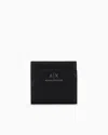 Armani Exchange Mini Wallet With Shaped Stitching In Black