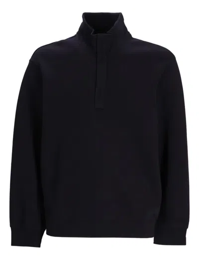 Armani Exchange Mock-neck Sweatshirt In Black
