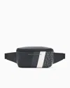 Armani Exchange Monogram And Stripes Bum Bag In Navy_blue