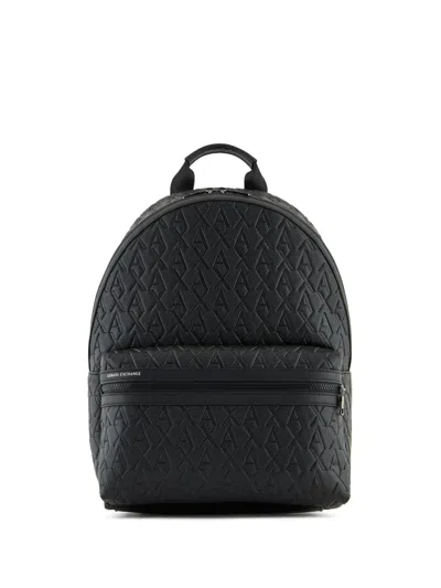 ARMANI EXCHANGE MONOGRAM-DEBOSSED BACKPACK