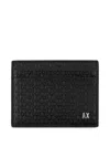 Armani Exchange Monogram-debossed Cardholder In Black