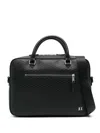 Armani Exchange Monogram-embossed Briefcase In Black