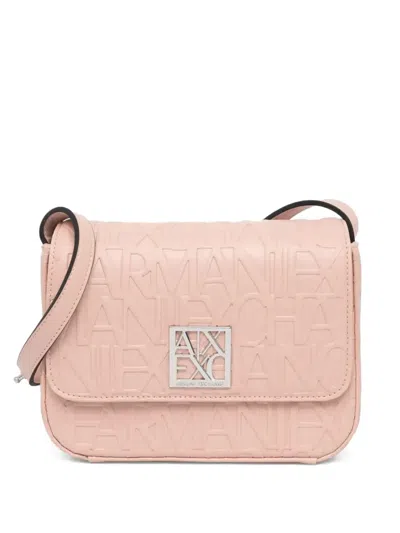 Armani Exchange Monogram-embossed Cross Body Bag In Pink
