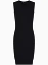 Armani Exchange Logo-tag Sleeveless Dress In Black