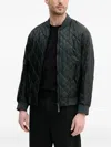 Armani Exchange Monogram-pattern Quilted Bomber Jacket In Green