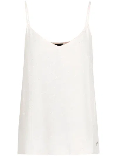 Armani Exchange Monogram-pattern Tank Top In 白色