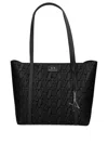 Armani Exchange Monogram-pattern Tote Bag In Black