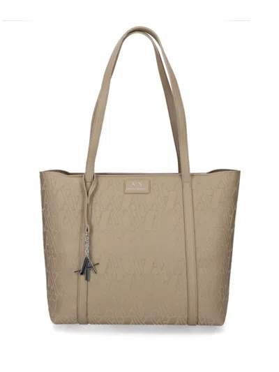 Armani Exchange Monogram-pattern Tote Bag In Neutrals