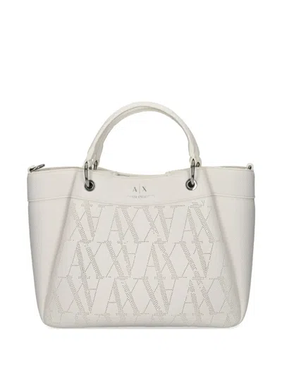 Armani Exchange Monogram-pattern Tote Bag In White