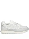 Armani Exchange Monogram-patterned Lace-up Sneakers In Gray