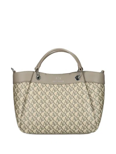 Armani Exchange Monogram Tote Bag In Neutral