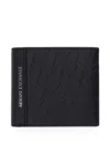 Armani Exchange Monogram-embossed Wallet In Black