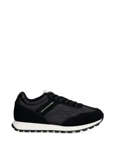 Armani Exchange Sneakers Mit Monogramm-print In Black