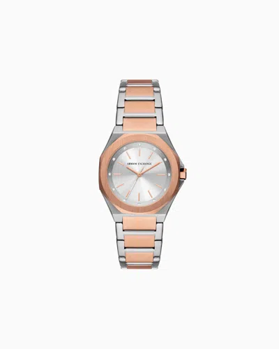 Armani Exchange Three-hand Watch With Steel Strap