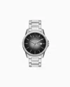 Armani Exchange Three-hand Stainless Steel Watch With Day And Date