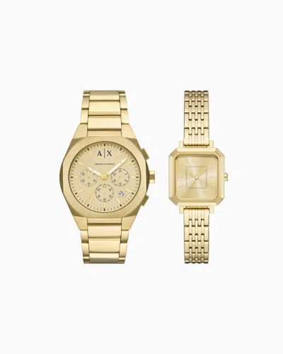 Armani Exchange Montres À Bracelet En Acier In Gold