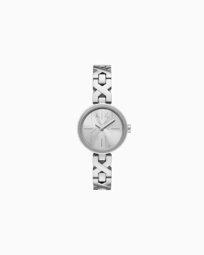 Armani Exchange Montres À Bracelet En Acier In Silver