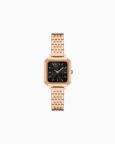 Armani Exchange Three-hand Rose Gold-tone Stainless Steel Watch In Multicolore