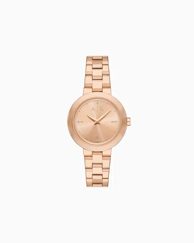 Armani Exchange Two-hand Rose Gold-tone Stainless Steel Watch In Multicolore
