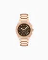Armani Exchange Chronograph Rose Gold-tone Stainless Steel Watch In Multicolore