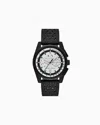 Armani Exchange Chronograph Black Rubber Watch In Multicolore