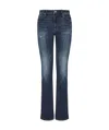 Armani Exchange J65 Flared Fit Jeans In Satin Cotton Denim In Denim Indigo