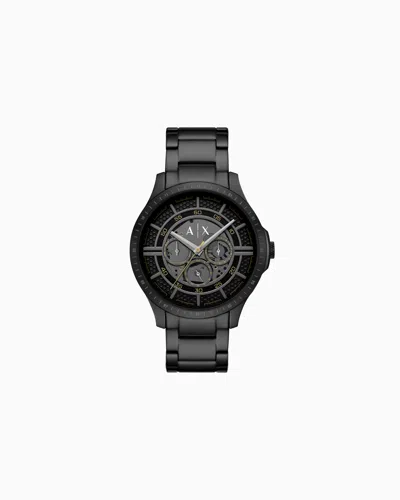 Armani Exchange Automatic Gunmetal Stainless Steel Watch In Multicoloured