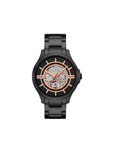 Armani Exchange Multifunction Round-face 44mm In Black