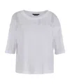 Armani Exchange Net Spliced T-shirt In White