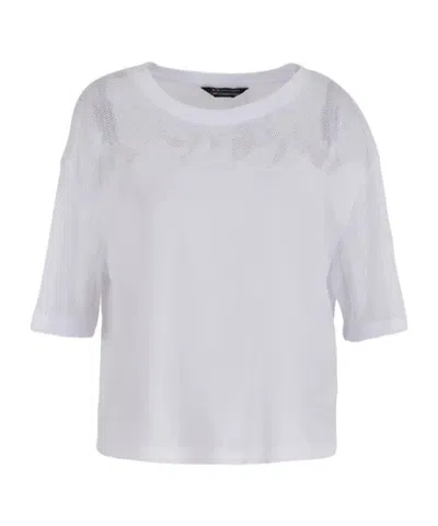 Armani Exchange Net Spliced T-shirt In White