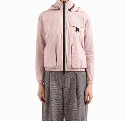 Armani Exchange Non-woven Fabric Cargo Pocket Windbreaker Jacket In Milk Punch In Pink