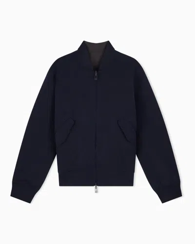 Armani Exchange Nylon Blouson Jacket In Blue