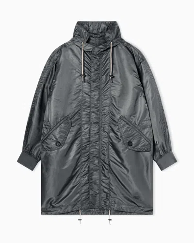 Armani Exchange Nylon Twill Parka In Black