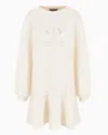 Armani Exchange Oversized Dress With Soft Bottom And Metal Logo Print In Neutral