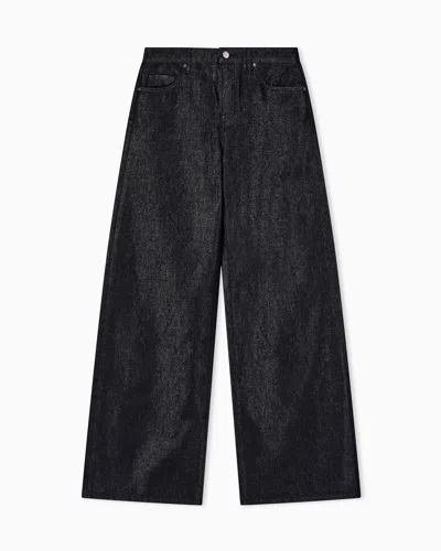 Armani Exchange Oversized Fit 5 Pockets Denim Pant With Metallic Yarn In Multi