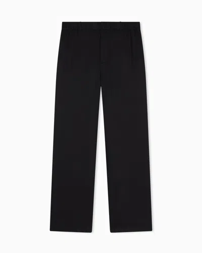 Armani Exchange Oxford Lyocell Trousers In Black