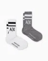 Armani Exchange Pack Of 2 Pairs Of Socks With Logo In Two-tone