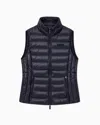 Armani Exchange Packable Sleeveless Down Jacket In Blue