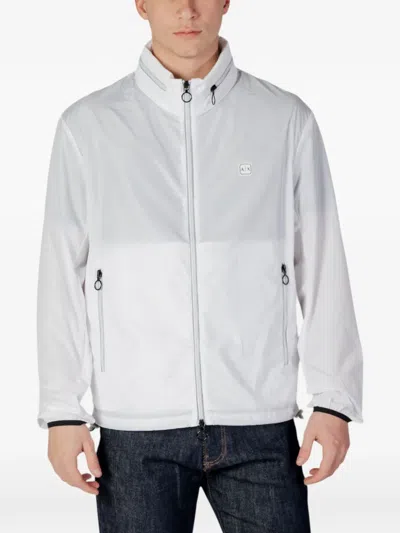 Armani Exchange Packable Zip-up Jacket In White