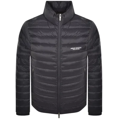Armani Exchange Padded Down Jacket Navy In Black