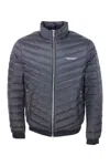 Armani Exchange Padded High-neck Zipped Jacket In Black/melange Grey B