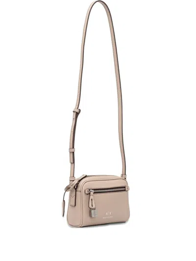 Armani Exchange Padlock-detail Crossbody Bag In Neutral